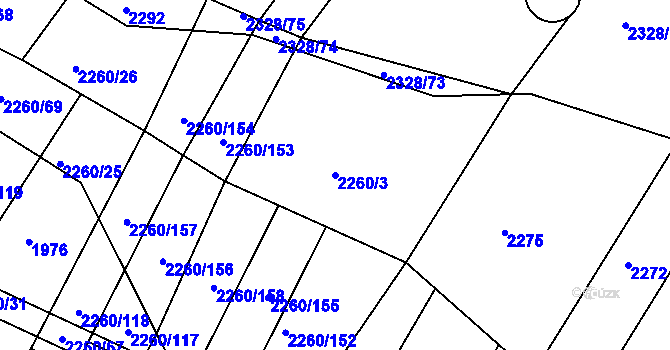 Parcela st. 2260/3 v KÚ Telč, Katastrální mapa