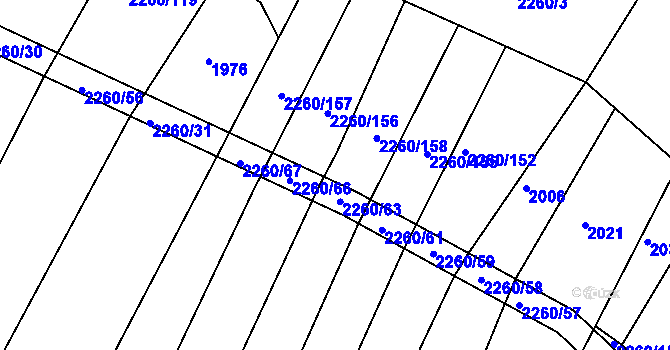 Parcela st. 2260/15 v KÚ Telč, Katastrální mapa