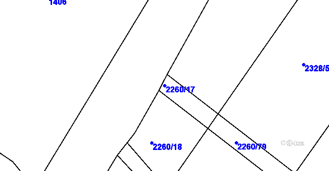 Parcela st. 2260/17 v KÚ Telč, Katastrální mapa