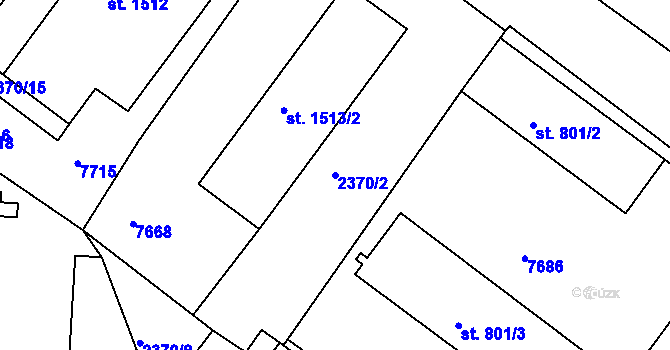 Parcela st. 2370/2 v KÚ Telč, Katastrální mapa