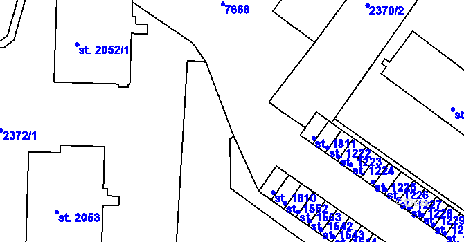 Parcela st. 2370/8 v KÚ Telč, Katastrální mapa