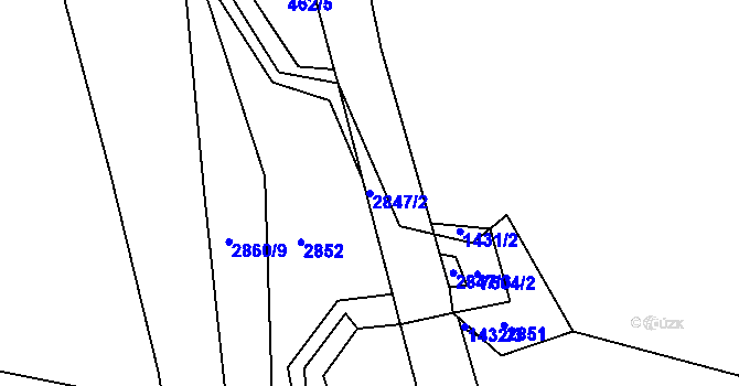 Parcela st. 2847/2 v KÚ Telč, Katastrální mapa