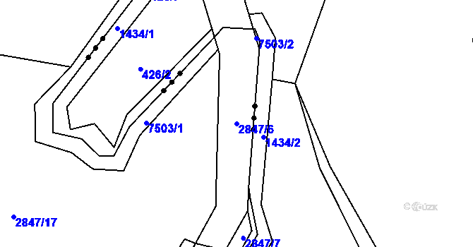 Parcela st. 2847/6 v KÚ Telč, Katastrální mapa