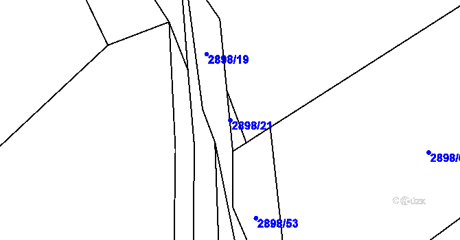 Parcela st. 2898/21 v KÚ Telč, Katastrální mapa
