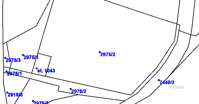 Parcela st. 2975/2 v KÚ Telč, Katastrální mapa