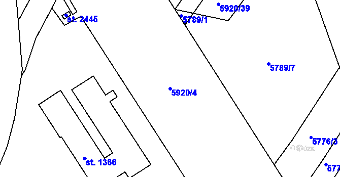 Parcela st. 5920/4 v KÚ Telč, Katastrální mapa