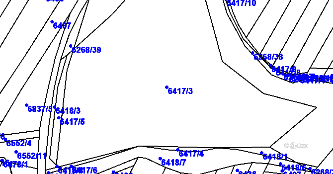 Parcela st. 6417/3 v KÚ Telč, Katastrální mapa