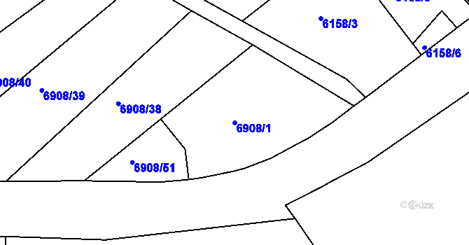 Parcela st. 6908/1 v KÚ Telč, Katastrální mapa