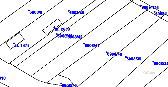 Parcela st. 6908/41 v KÚ Telč, Katastrální mapa