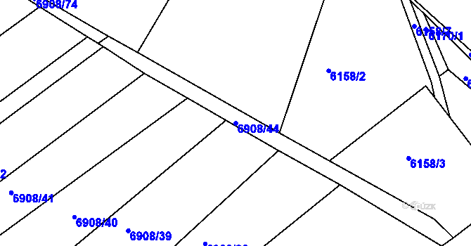 Parcela st. 6908/44 v KÚ Telč, Katastrální mapa