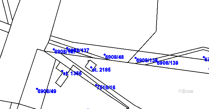 Parcela st. 6908/48 v KÚ Telč, Katastrální mapa