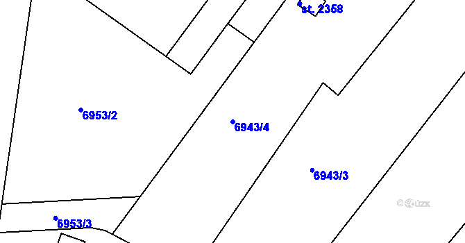 Parcela st. 6943/4 v KÚ Telč, Katastrální mapa