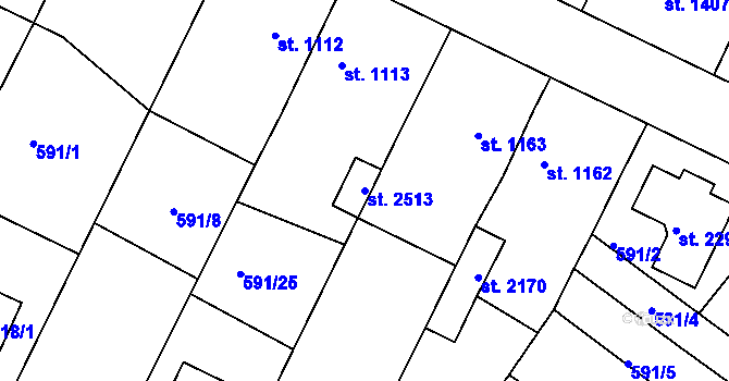 Parcela st. 2513 v KÚ Telč, Katastrální mapa