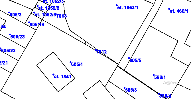 Parcela st. 7812 v KÚ Telč, Katastrální mapa