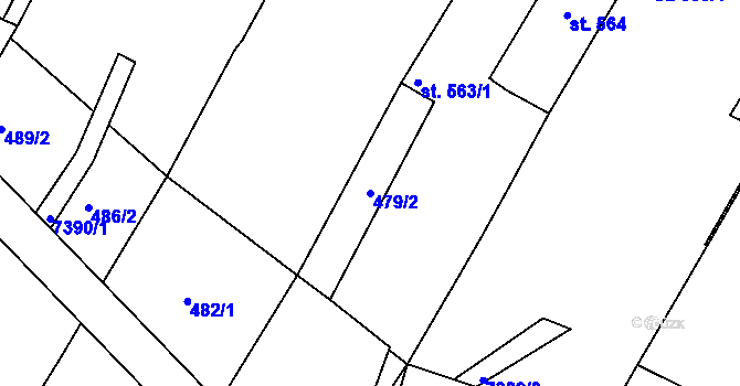 Parcela st. 479/2 v KÚ Telč, Katastrální mapa