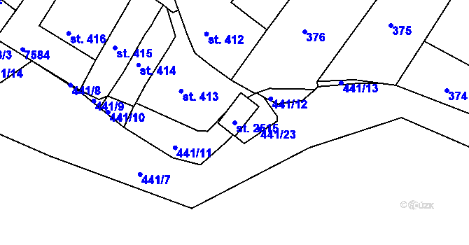 Parcela st. 2515 v KÚ Telč, Katastrální mapa