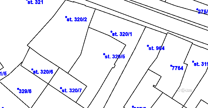 Parcela st. 320/5 v KÚ Telč, Katastrální mapa
