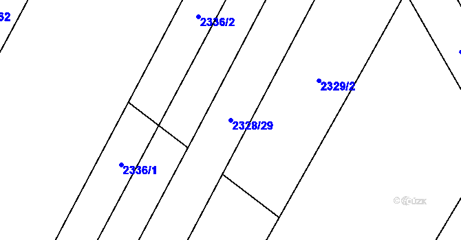 Parcela st. 2328/29 v KÚ Telč, Katastrální mapa