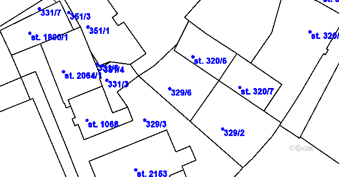 Parcela st. 329/6 v KÚ Telč, Katastrální mapa