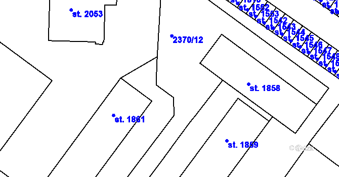 Parcela st. 2370/17 v KÚ Telč, Katastrální mapa