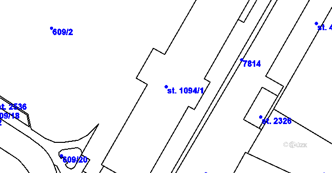 Parcela st. 1094/1 v KÚ Telč, Katastrální mapa