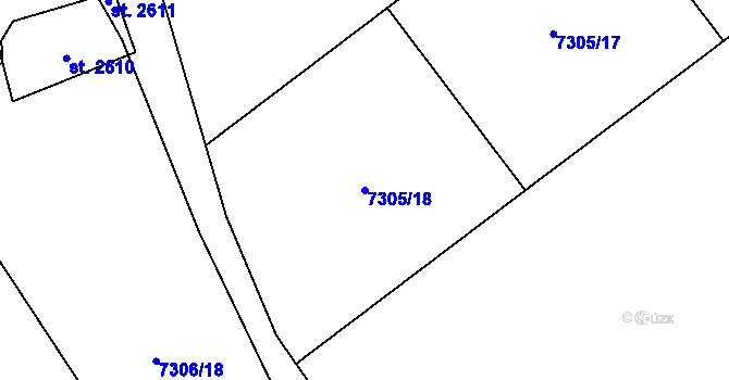 Parcela st. 7305/18 v KÚ Telč, Katastrální mapa