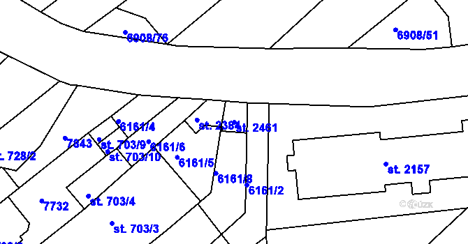Parcela st. 2461 v KÚ Telč, Katastrální mapa