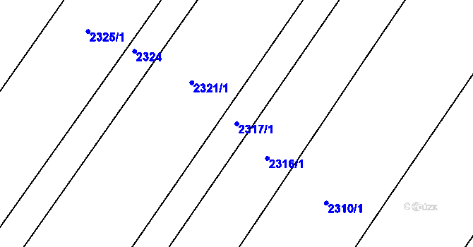 Parcela st. 2317/1 v KÚ Telč, Katastrální mapa