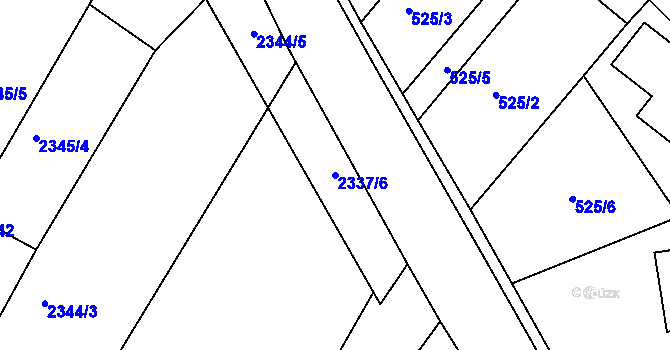 Parcela st. 2337/6 v KÚ Telč, Katastrální mapa