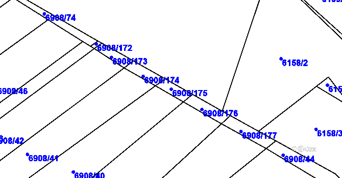 Parcela st. 6908/175 v KÚ Telč, Katastrální mapa