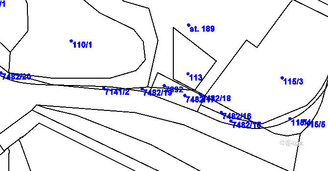 Parcela st. 7892 v KÚ Telč, Katastrální mapa