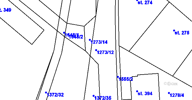 Parcela st. 1273/12 v KÚ Telčice, Katastrální mapa