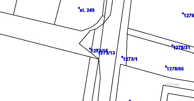 Parcela st. 1273/13 v KÚ Telčice, Katastrální mapa