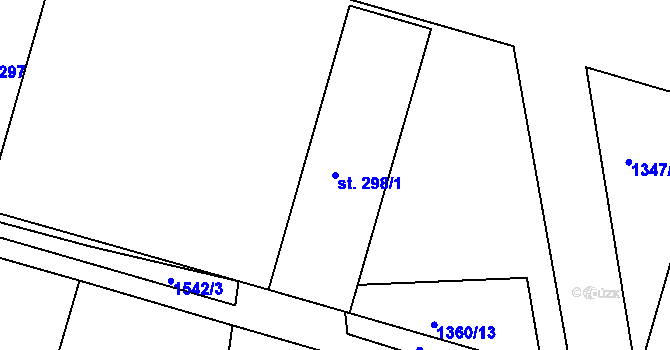 Parcela st. 298/1 v KÚ Telčice, Katastrální mapa