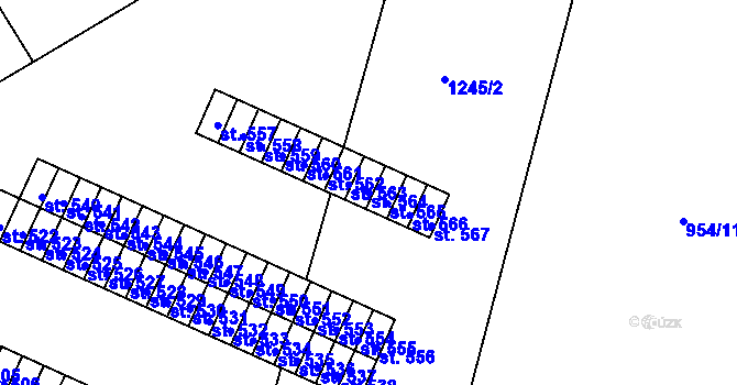 Parcela st. 564 v KÚ Telčice, Katastrální mapa