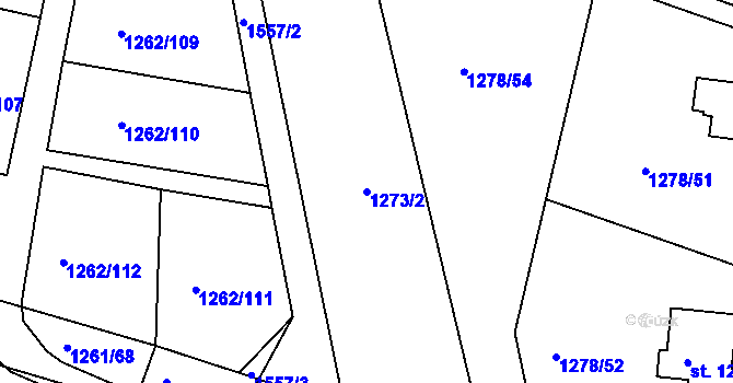 Parcela st. 1273/2 v KÚ Telčice, Katastrální mapa