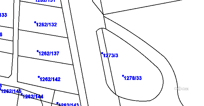 Parcela st. 1273/3 v KÚ Telčice, Katastrální mapa