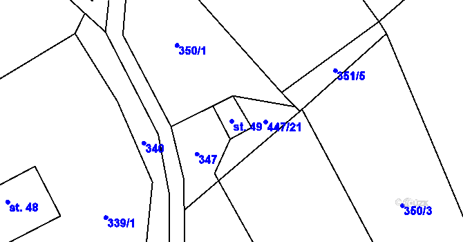 Parcela st. 49 v KÚ Telecí, Katastrální mapa