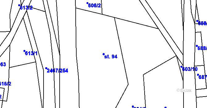 Parcela st. 94 v KÚ Telecí, Katastrální mapa