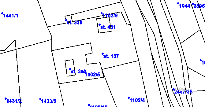 Parcela st. 137 v KÚ Telecí, Katastrální mapa