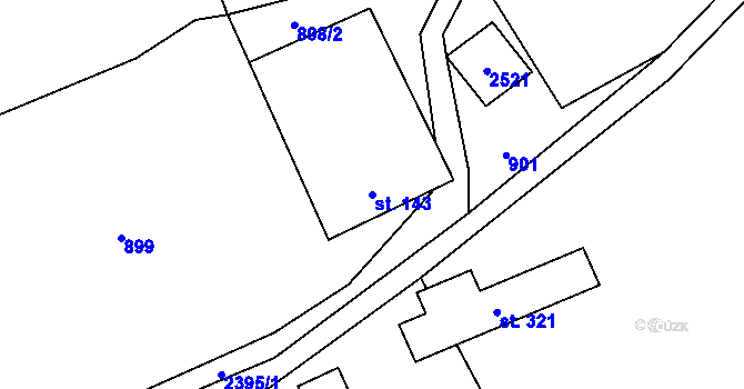 Parcela st. 143 v KÚ Telecí, Katastrální mapa