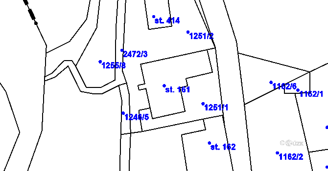 Parcela st. 161 v KÚ Telecí, Katastrální mapa