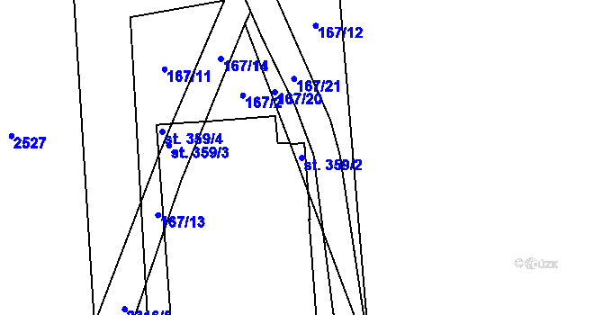 Parcela st. 359/2 v KÚ Telecí, Katastrální mapa