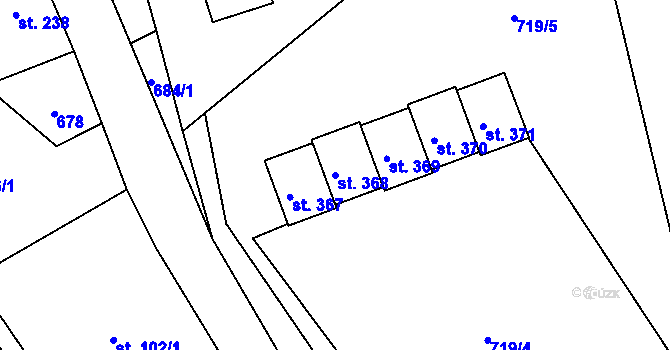 Parcela st. 368 v KÚ Telecí, Katastrální mapa