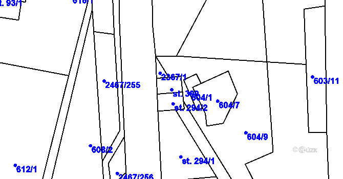 Parcela st. 399 v KÚ Telecí, Katastrální mapa