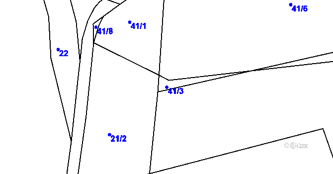 Parcela st. 41/3 v KÚ Telecí, Katastrální mapa