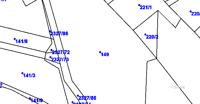 Parcela st. 149 v KÚ Telecí, Katastrální mapa