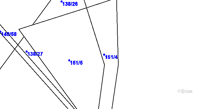 Parcela st. 151/4 v KÚ Telecí, Katastrální mapa