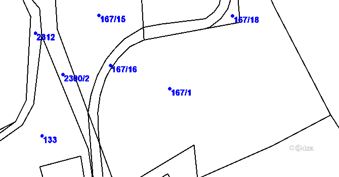 Parcela st. 167/1 v KÚ Telecí, Katastrální mapa