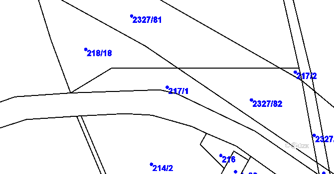 Parcela st. 217/1 v KÚ Telecí, Katastrální mapa